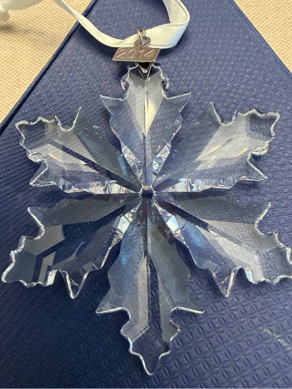 Swarovski 2014 SNOWFLAKE STAR Christmas Ornament Crystal In Box - Picture 5 of 9